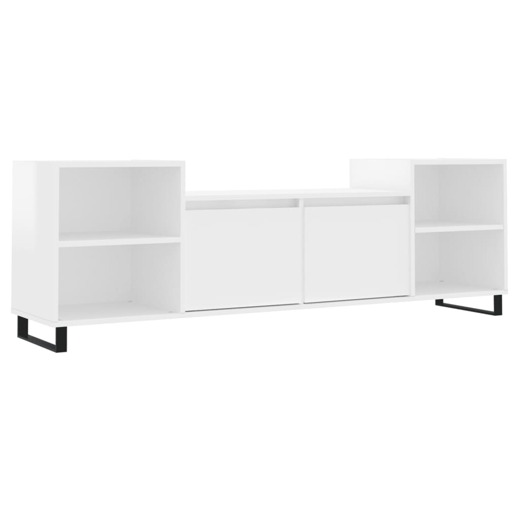 Mobile Porta TV Bianco Lucido 160x35x55 cm in Legno Multistrato - homemem39