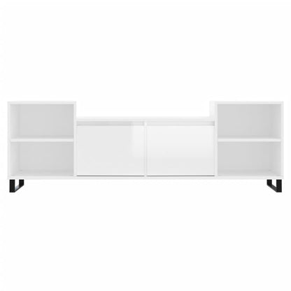 Mobile Porta TV Bianco Lucido 160x35x55 cm in Legno Multistrato - homemem39