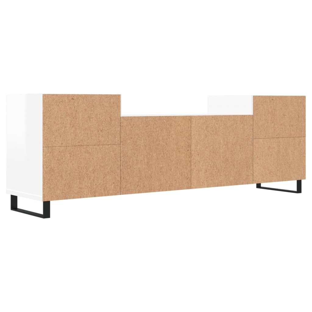 Mobile Porta TV Bianco Lucido 160x35x55 cm in Legno Multistrato - homemem39