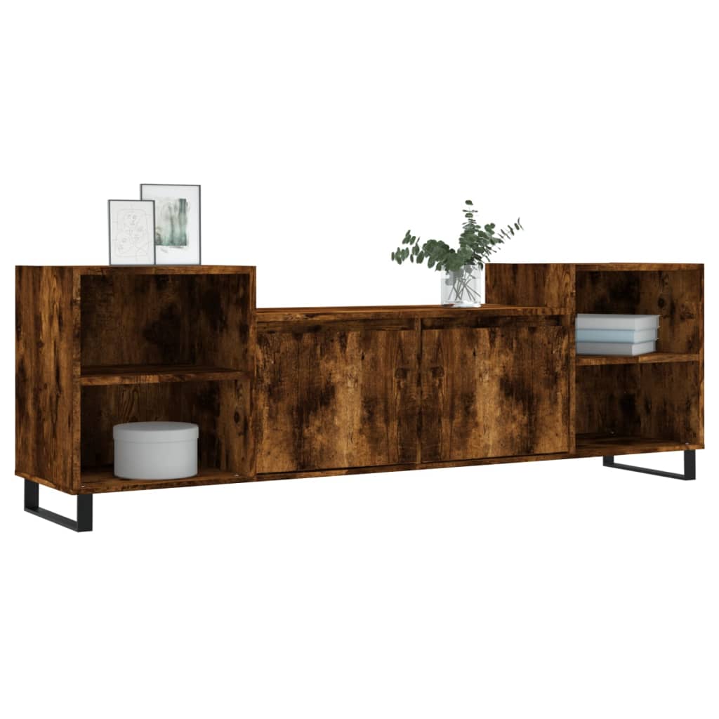 Mobile TV Rovere Fumo 160x35x55 cm in Legno Multistrato - homemem39