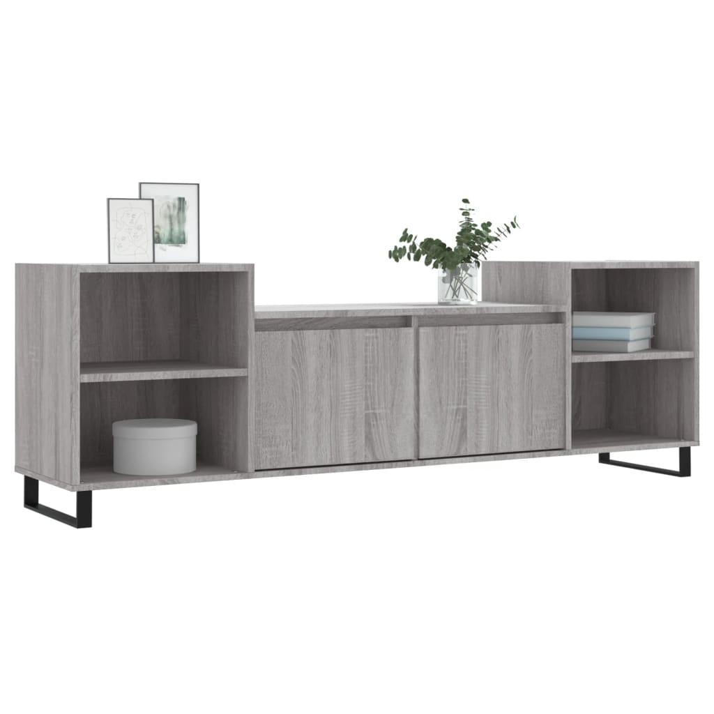 Mobile TV Grigio Sonoma 160x35x55 cm in Legno Multistrato - homemem39