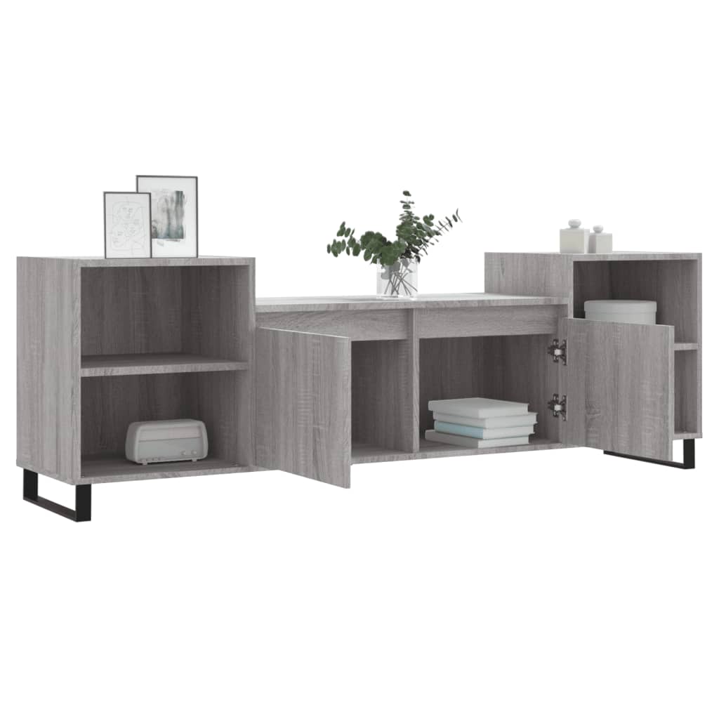 Mobile TV Grigio Sonoma 160x35x55 cm in Legno Multistrato - homemem39