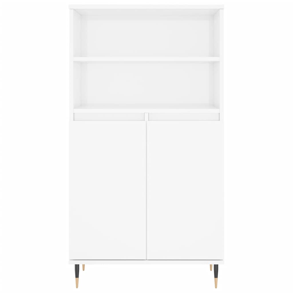 Credenza Bianco Lucido 60x36x110 cm in Legno Multistrato - homemem39