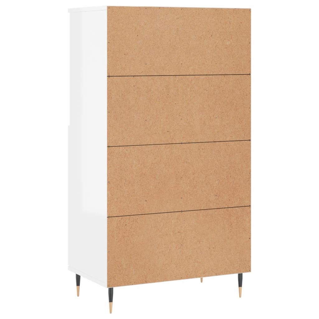 Credenza Bianco Lucido 60x36x110 cm in Legno Multistrato - homemem39