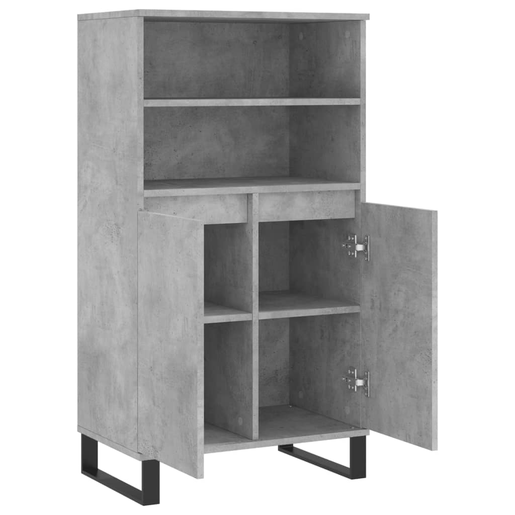 Credenza Grigio Cemento 60x36x110 cm in Legno Multistrato - homemem39