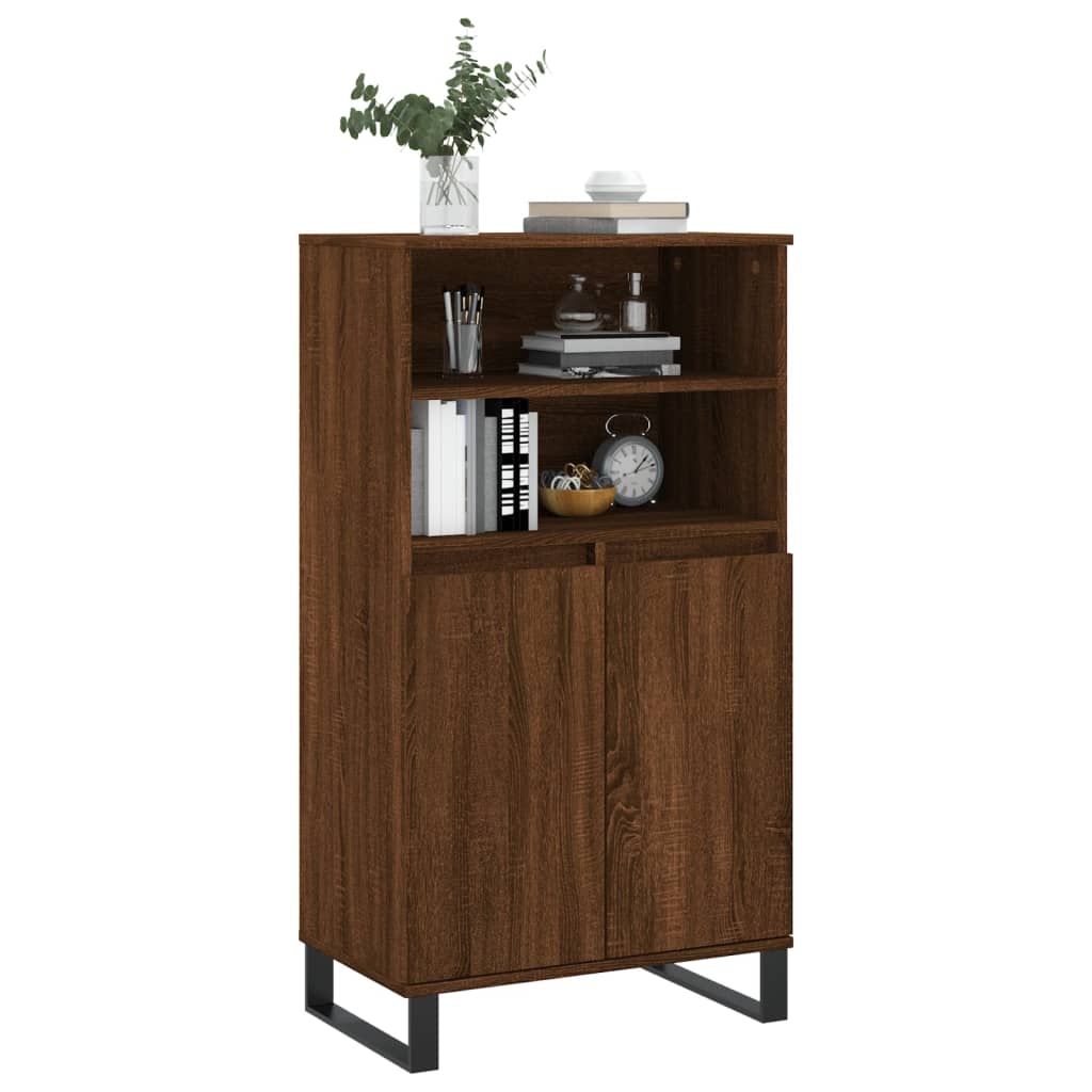 Credenza Rovere Marrone 60x36x110 cm in Legno Multistrato - homemem39