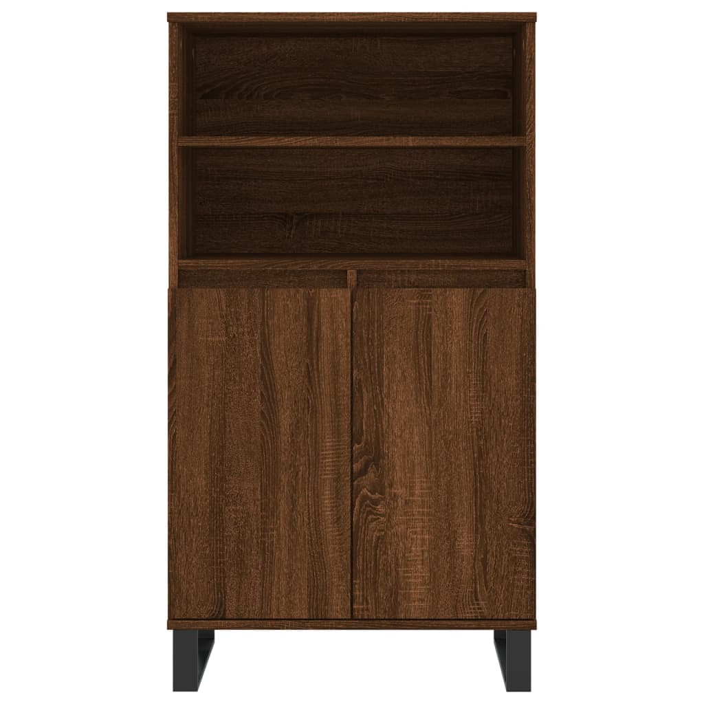 Credenza Rovere Marrone 60x36x110 cm in Legno Multistrato - homemem39