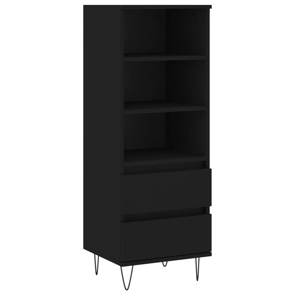 Credenza Nero 40x36x110 cm in Legno Multistrato - homemem39