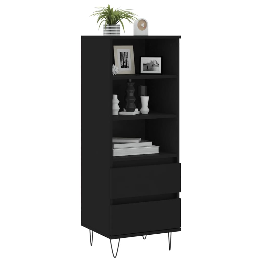 Credenza Nero 40x36x110 cm in Legno Multistrato - homemem39