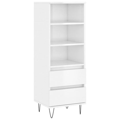 Credenza Bianco Lucido 40x36x110 cm in Legno Multistrato - homemem39