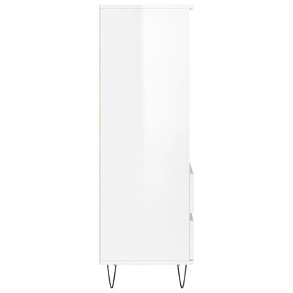 Credenza Bianco Lucido 40x36x110 cm in Legno Multistrato - homemem39