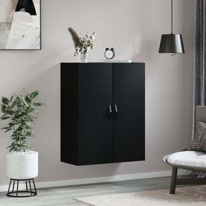 Mobile a Parete Nero 69,5x34,90 cm in Legno Multistrato - homemem39