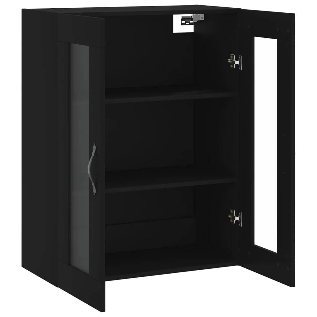 Mobile a Parete Nero 69,5x34,90 cm in Legno Multistrato - homemem39