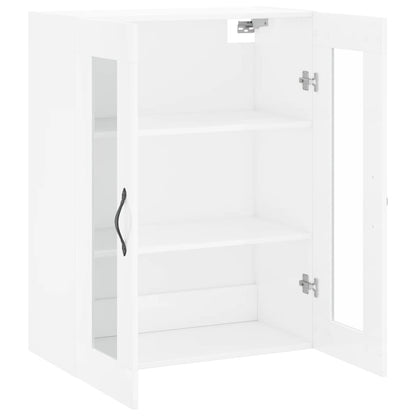 Mobile a Parete Bianco Lucido 69,5x34x90 cm Legno Multistrato - homemem39