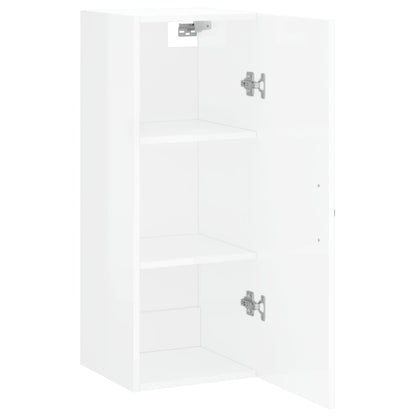 Mobile Parete Bianco Lucido 34,5x34x90 cm in Legno Multistrato - homemem39