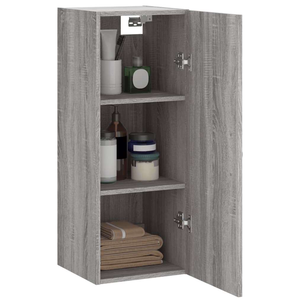 Mobile a Parete Grigio Sonoma 34,5x34x90 cm Legno Multistrato - homemem39