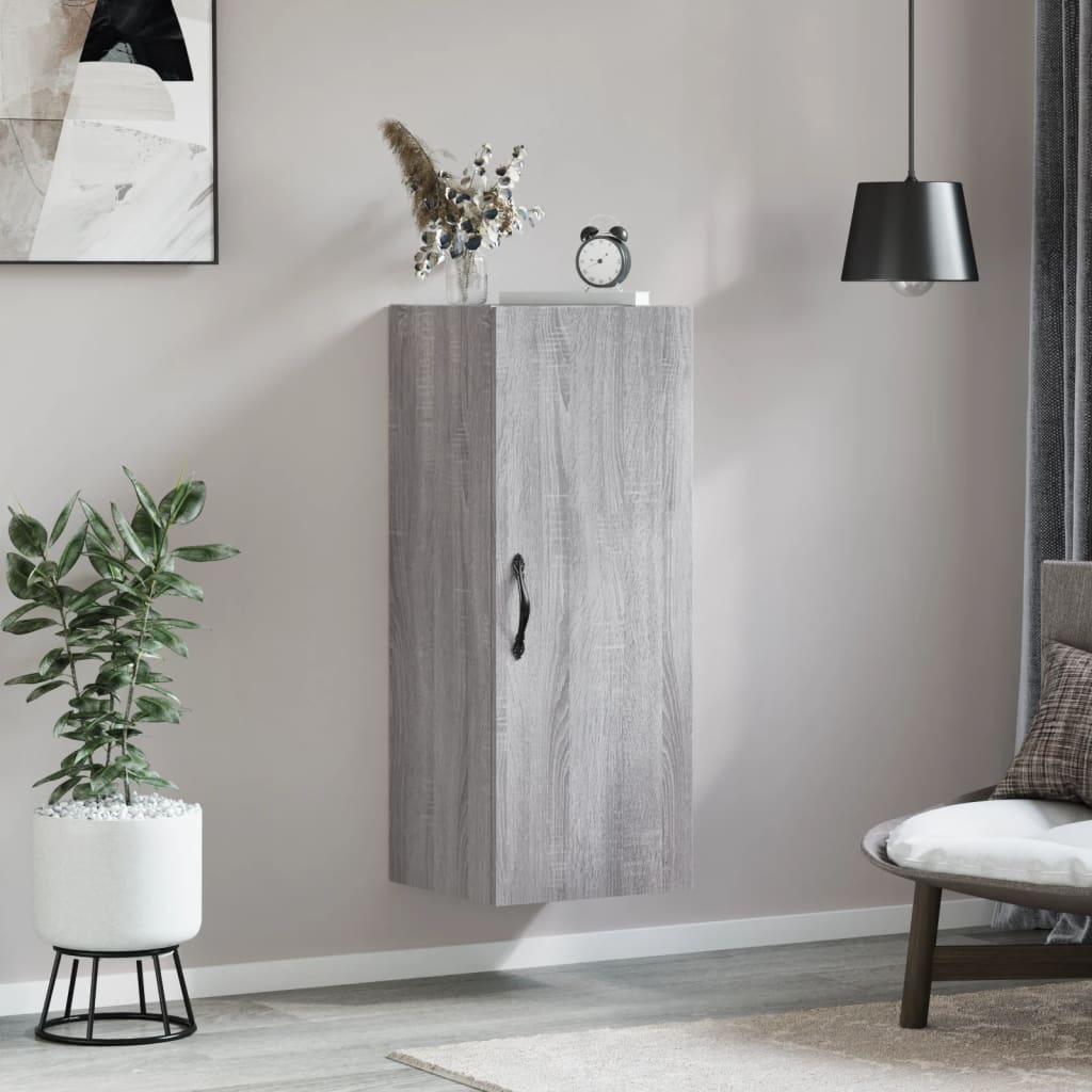 Mobile a Parete Grigio Sonoma 34,5x34x90 cm Legno Multistrato - homemem39