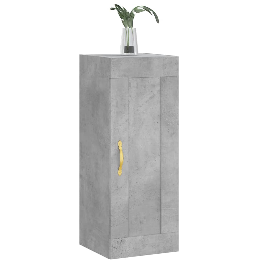 Mobile a Parete Grigio Cemento 34,5x34x90 cm Legno Multistrato - homemem39