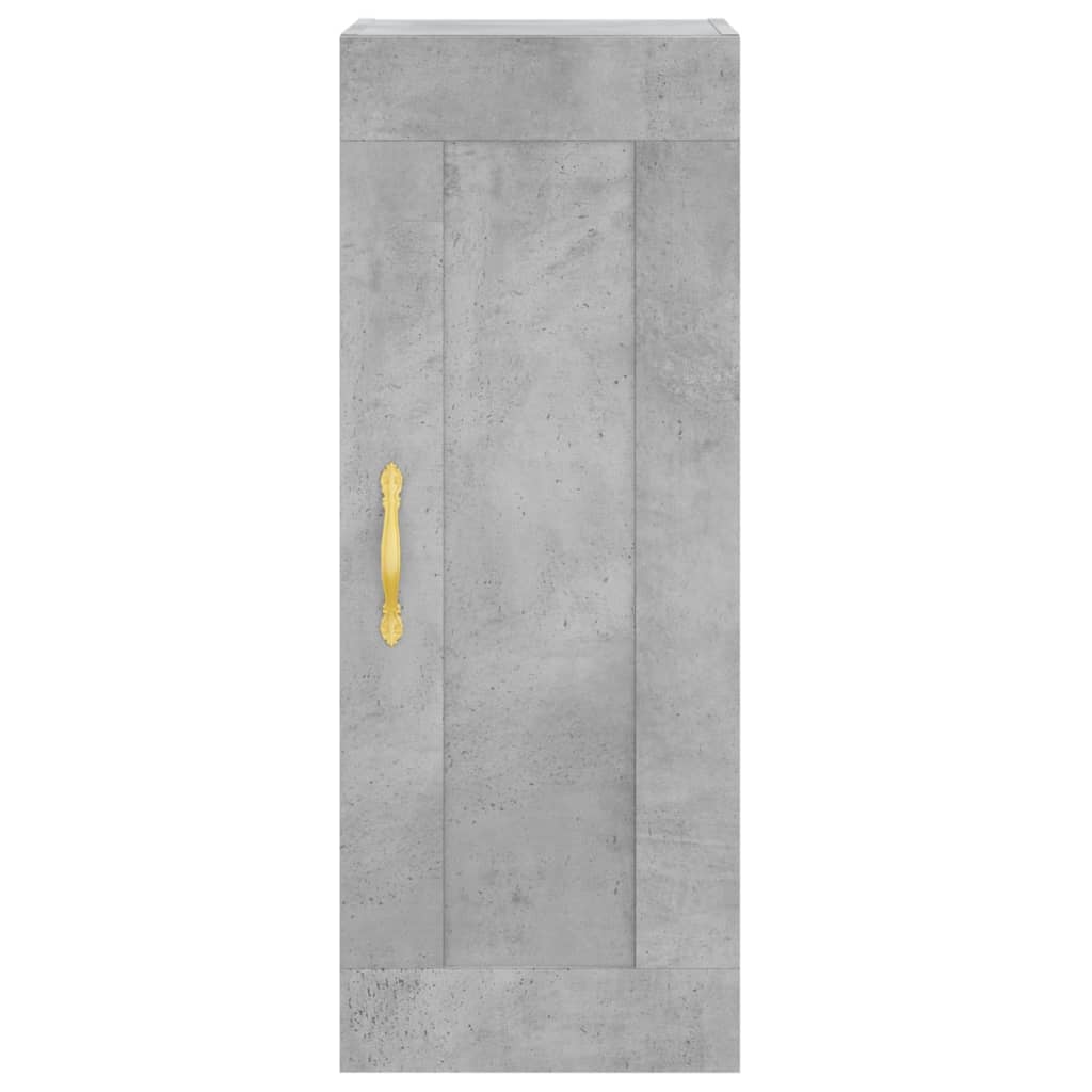 Mobile a Parete Grigio Cemento 34,5x34x90 cm Legno Multistrato - homemem39