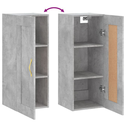 Mobile a Parete Grigio Cemento 34,5x34x90 cm Legno Multistrato - homemem39