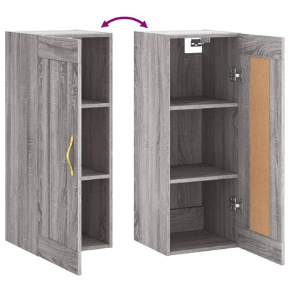 Mobile a Parete Grigio Sonoma 34,5x34x90 cm Legno Multistrato - homemem39