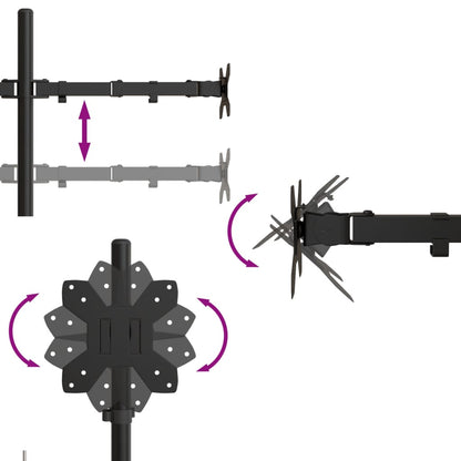 Supporto per Monitor in Acciaio Nero VESA 75/100 mm - homemem39