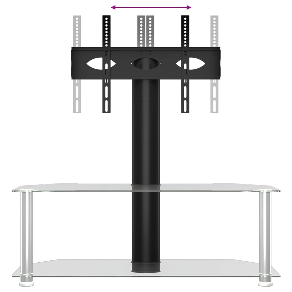 Supporto TV Angolare 2 Livelli per 32-70 Pollici Nero e Argento - homemem39