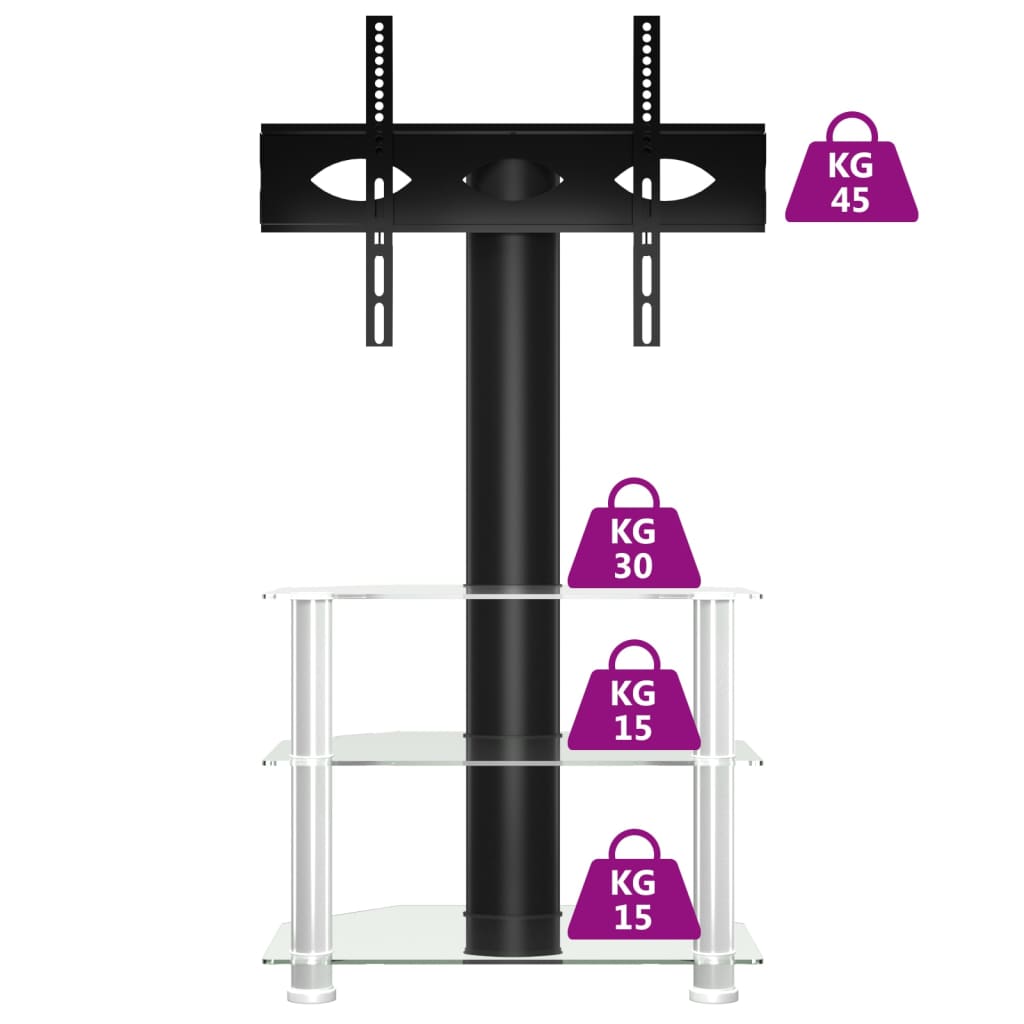 Supporto TV Angolare 3 Livelli per 32-70 Pollici Nero e Argento - homemem39