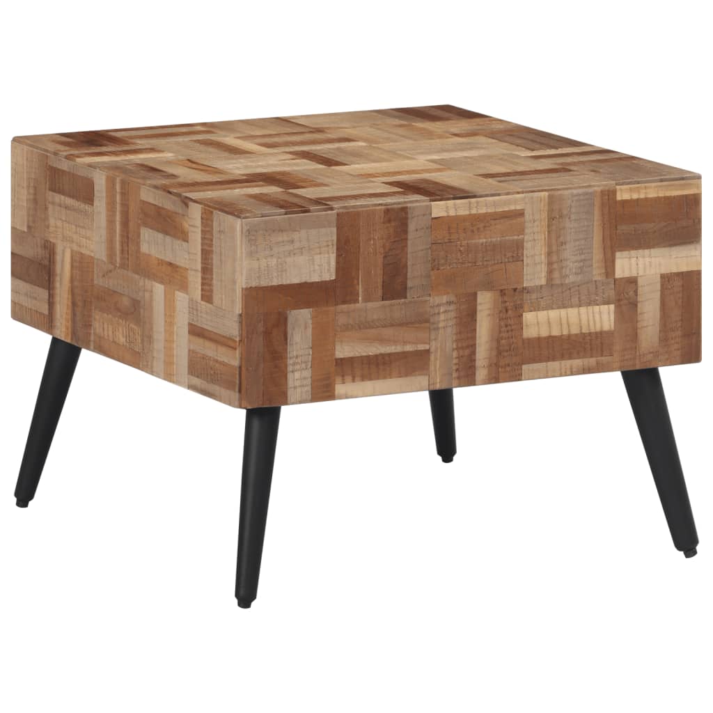 Tavolino da Salotto Grigio 55x55x40cm Massello Teak di Recupero - homemem39