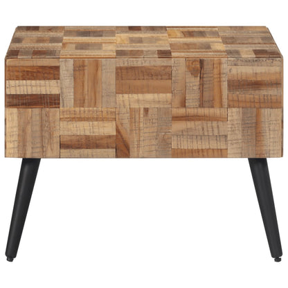 Tavolino da Salotto Grigio 55x55x40cm Massello Teak di Recupero - homemem39