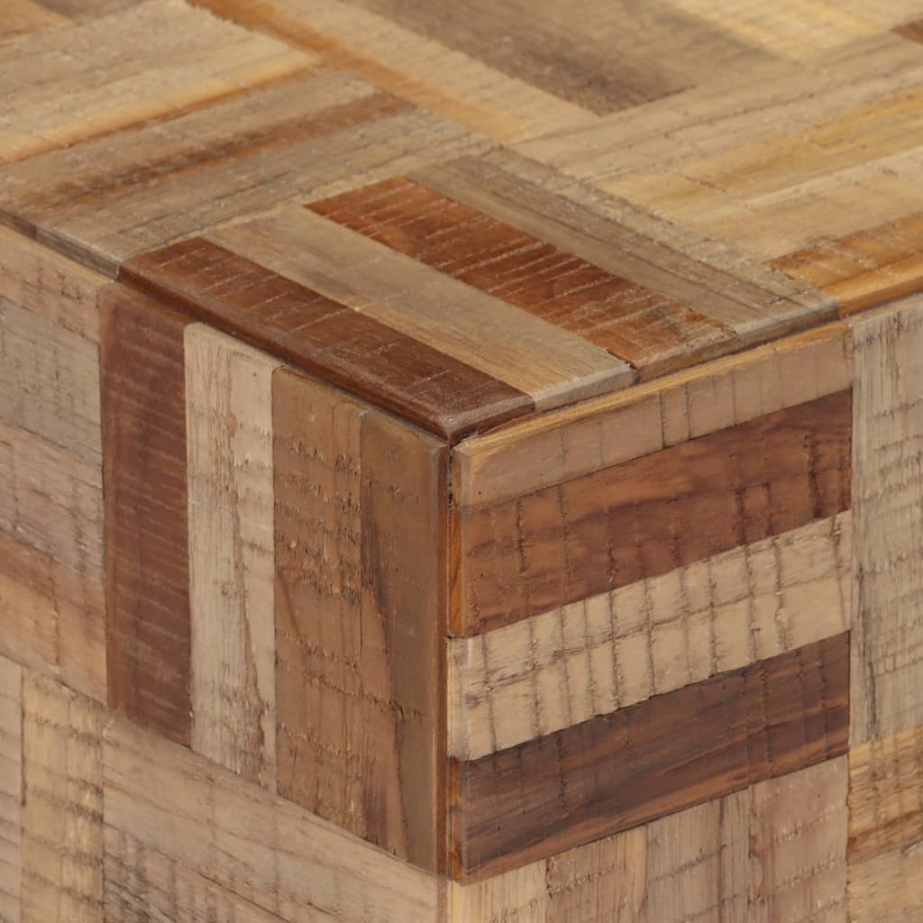 Tavolino da Salotto Grigio 55x55x40cm Massello Teak di Recupero - homemem39