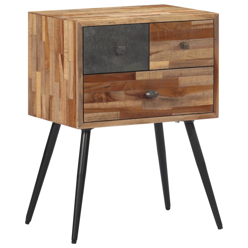 Comodino 47x31,5x60 cm in Legno Massello di Teak - homemem39