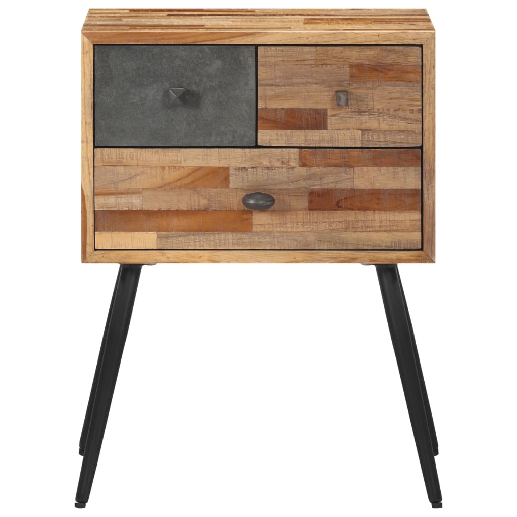 Comodino 47x31,5x60 cm in Legno Massello di Teak - homemem39