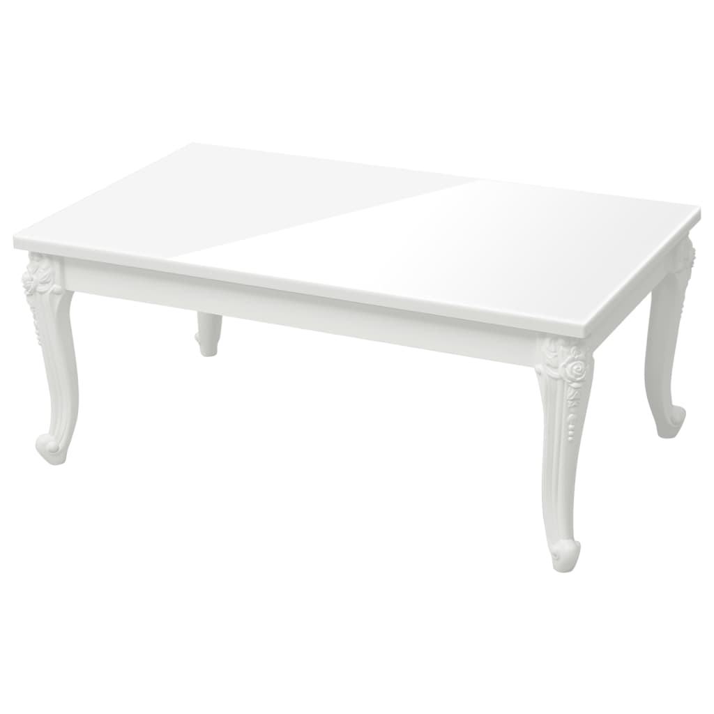 Tavolino da Salotto Bianco Lucido 100x50x42cm Legno Multistrato - homemem39