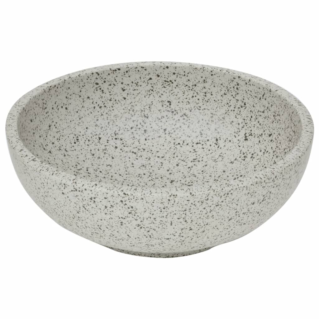 Lavabo da Appoggio Grigio Rotondo Φ41x14 cm Ceramica - homemem39