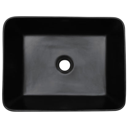 Lavabo da Appoggio Nero Rettangolare 46x35,5x13 cm Ceramica - homemem39