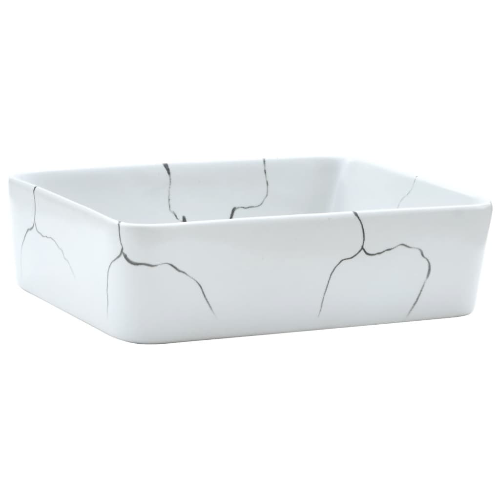 Lavabo da Appoggio Bianco Rettangolare 46x35,5x13 cm Ceramica - homemem39