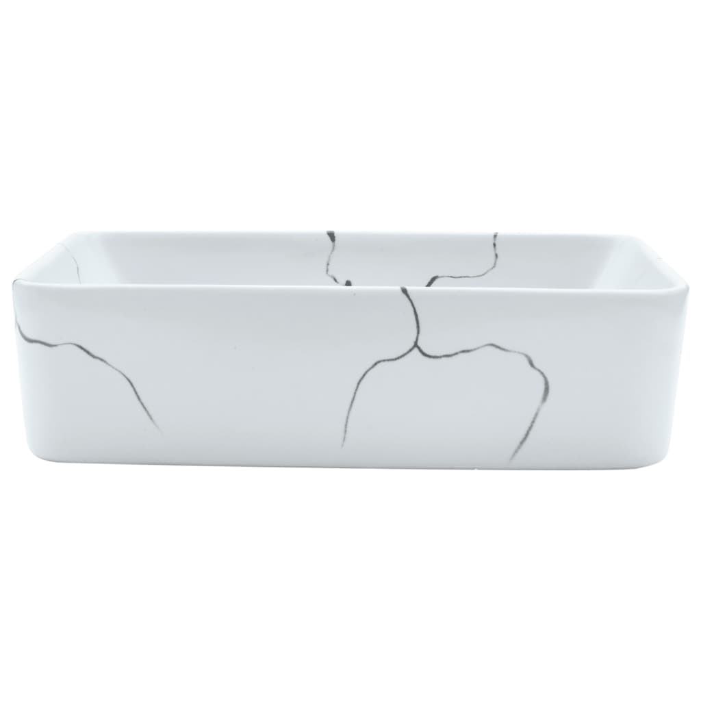 Lavabo da Appoggio Bianco Rettangolare 46x35,5x13 cm Ceramica - homemem39