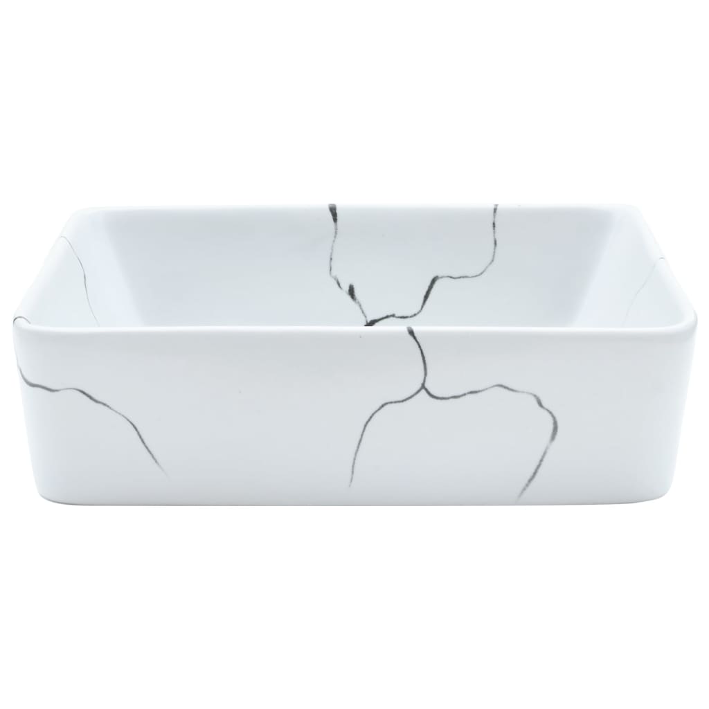 Lavabo da Appoggio Bianco Rettangolare 46x35,5x13 cm Ceramica - homemem39