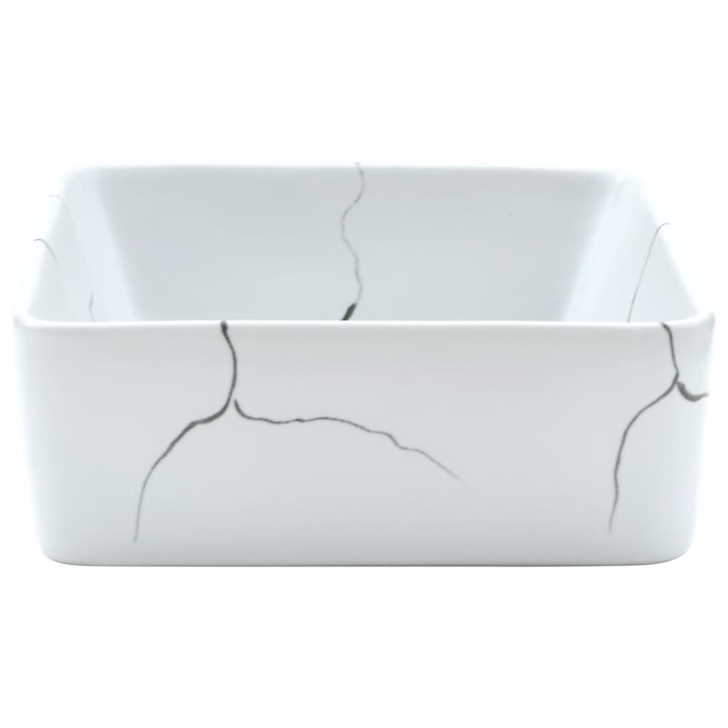 Lavabo da Appoggio Bianco Rettangolare 46x35,5x13 cm Ceramica - homemem39