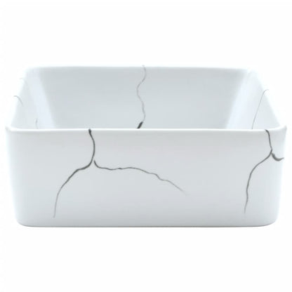 Lavabo da Appoggio Bianco Rettangolare 46x35,5x13 cm Ceramica - homemem39