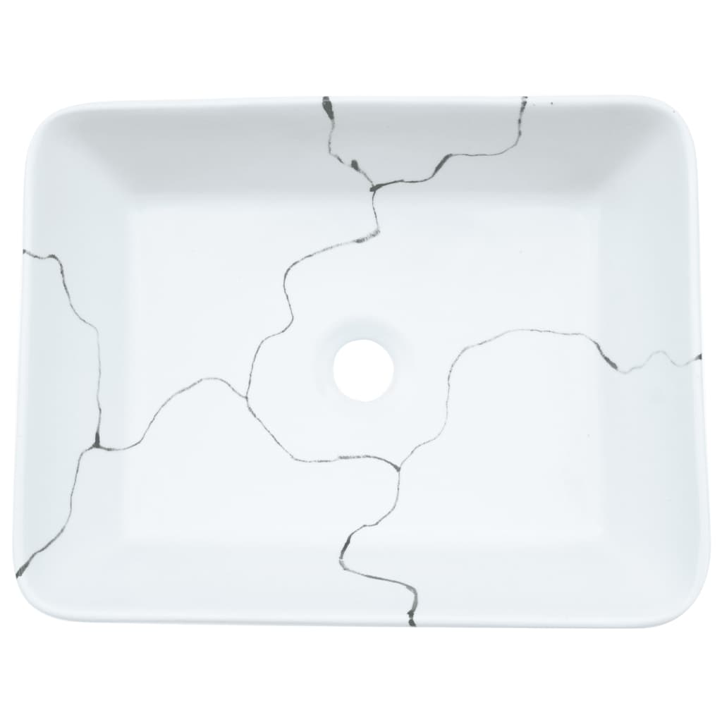 Lavabo da Appoggio Bianco Rettangolare 46x35,5x13 cm Ceramica - homemem39