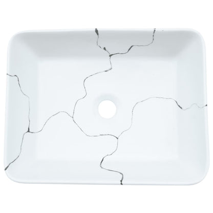 Lavabo da Appoggio Bianco Rettangolare 46x35,5x13 cm Ceramica - homemem39