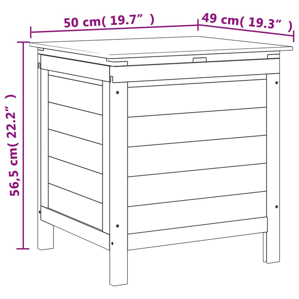 Contenitore da Giardino 50x49x56,5 cm Legno Massello di Abete - homemem39