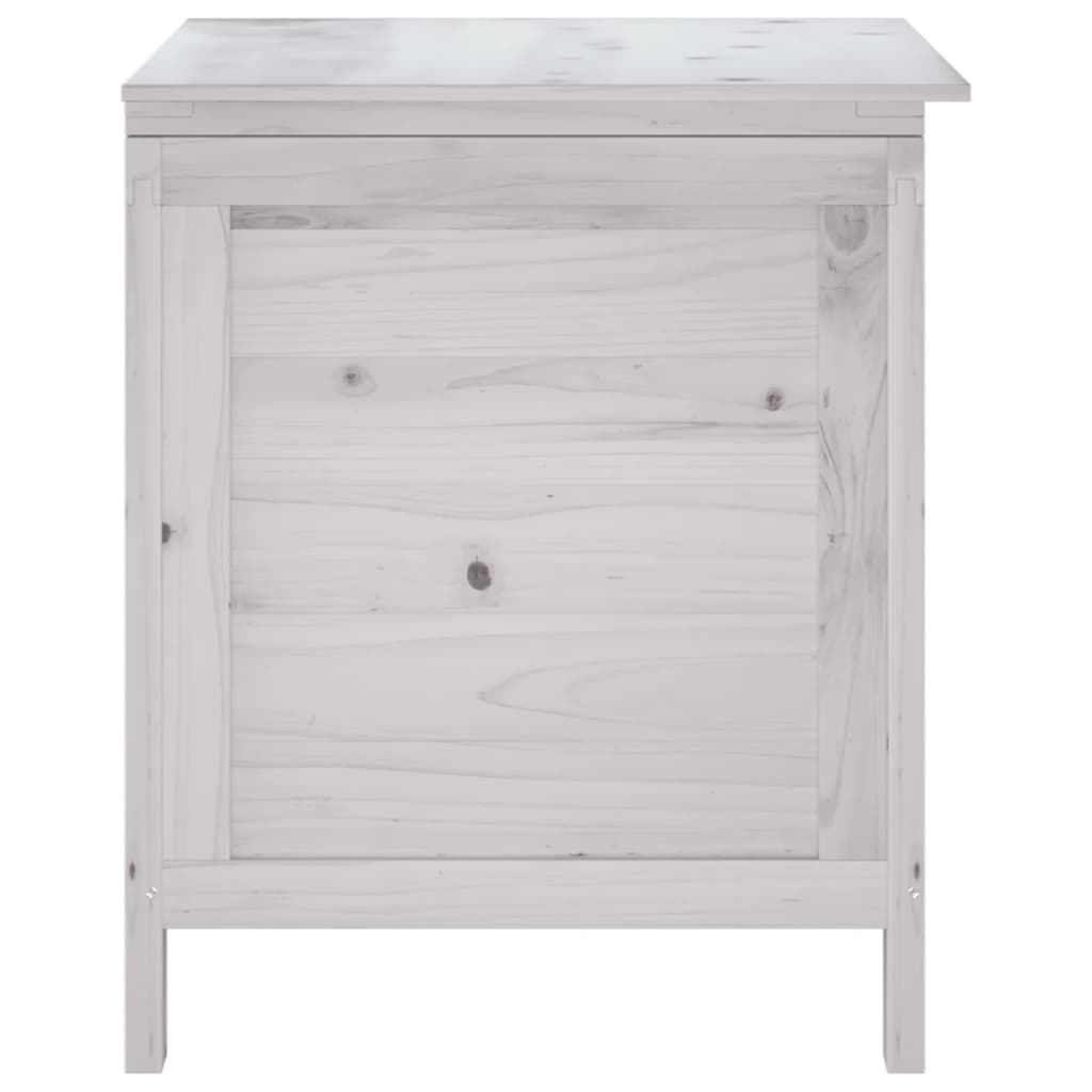 Contenitore Giardino Bianco 50x49x56,5 cm Legno Massello Abete - homemem39