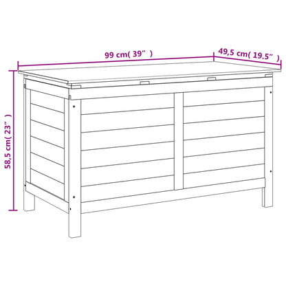 Contenitore Giardino Bianco 99x49,5x58,5cm Legno Massello Abete - homemem39