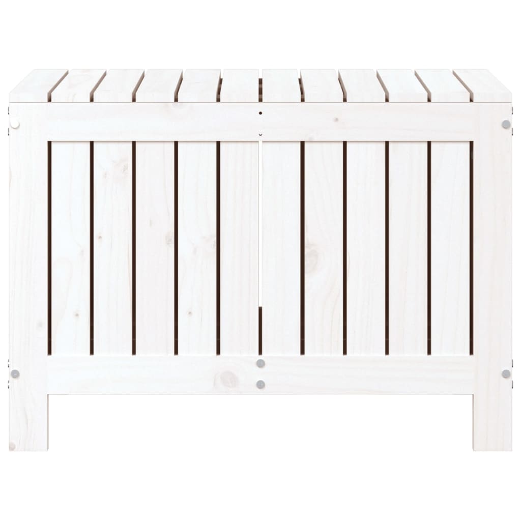 Contenitore Giardino Bianco 76x42,5x54cm Legno Massello di Pino - homemem39