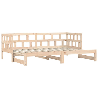 Divano Letto con Letto Estraibile 90x200cm Legno Massello Pino - homemem39