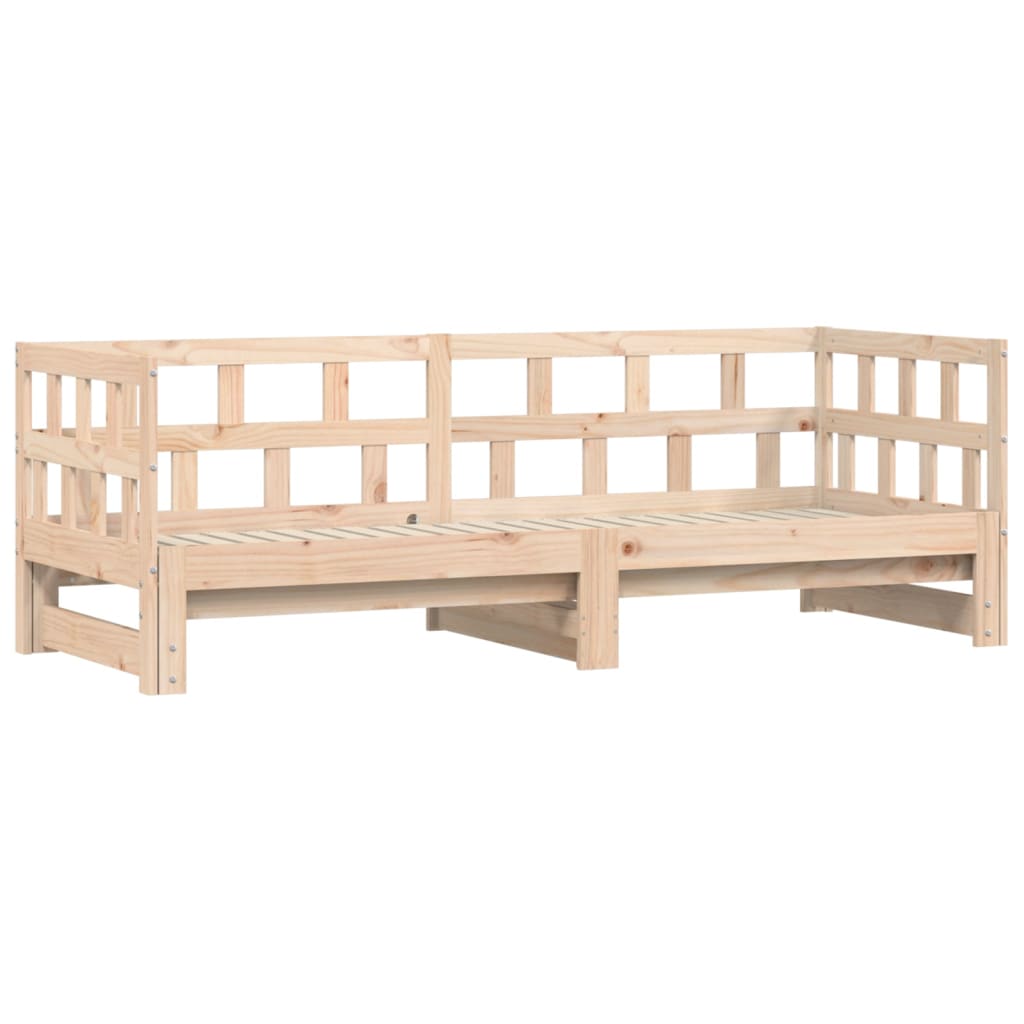 Divano Letto con Letto Estraibile 90x200cm Legno Massello Pino - homemem39