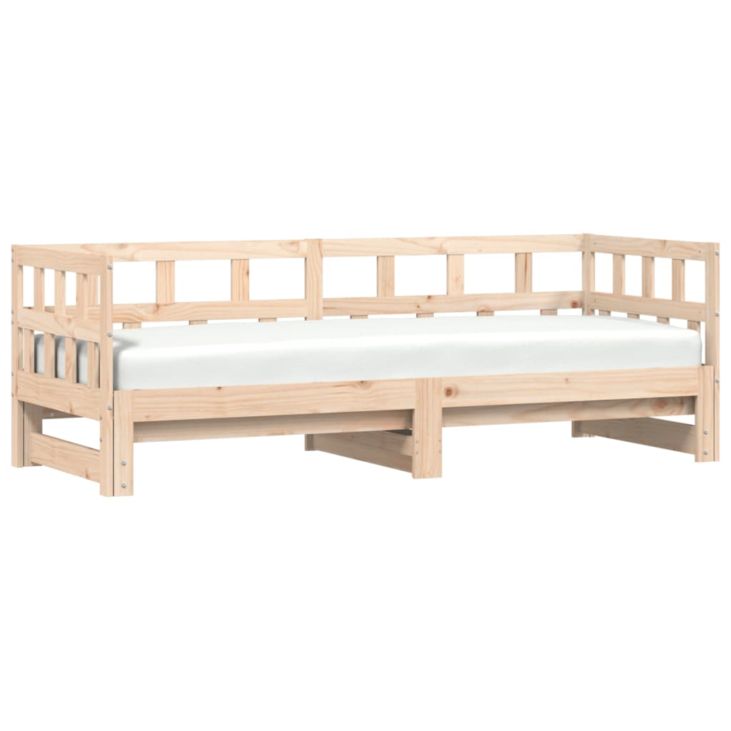 Divano Letto con Letto Estraibile 80x200cm Legno Massello Pino - homemem39